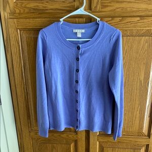 Banana Republic Lavender Wisteria Purple 100% Merino Wool Knit Sweater Cardigan